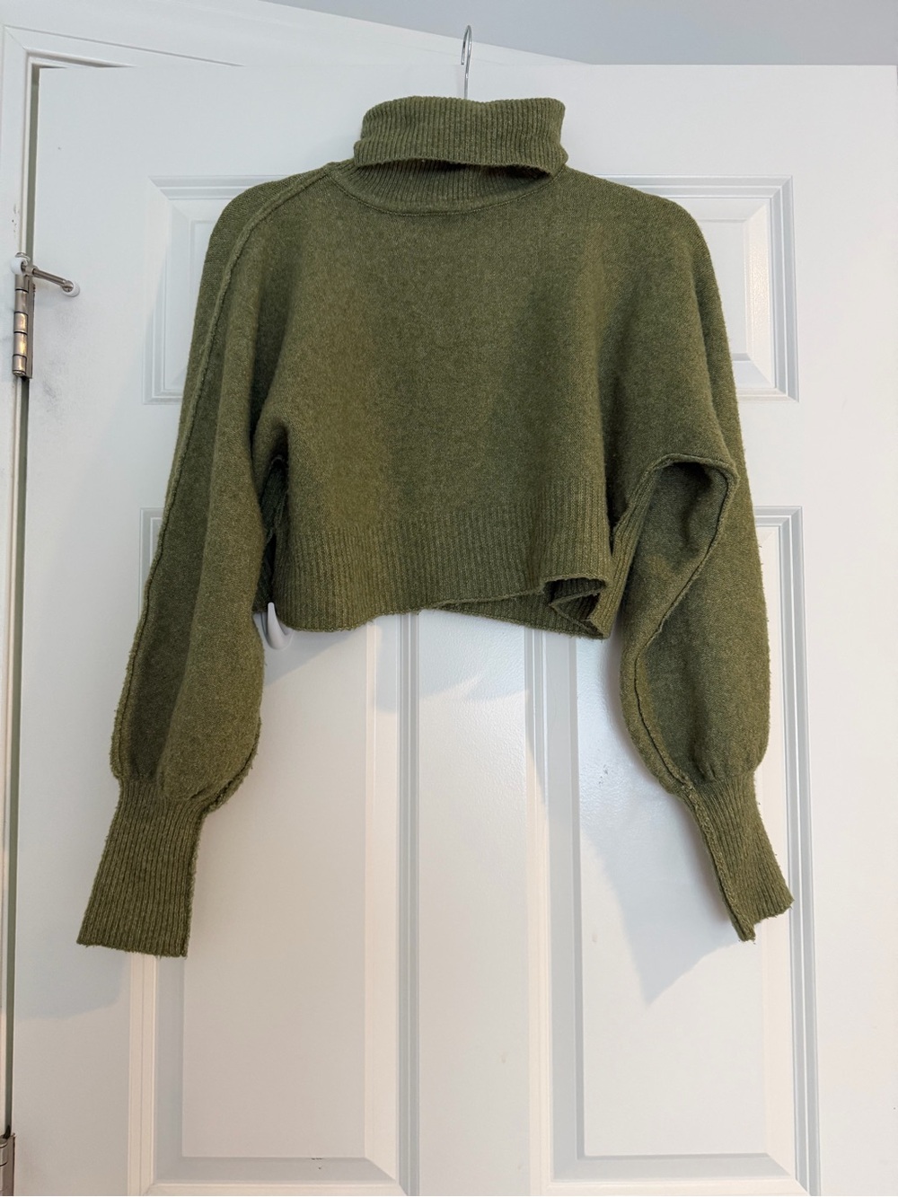 Urban Outfitters Olive Cropped Turtleneck Sweater
